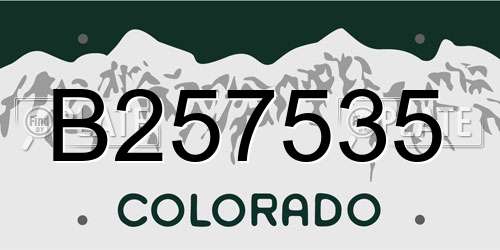 B257535 Colorado License Plate