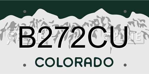 B272CU Colorado License Plate