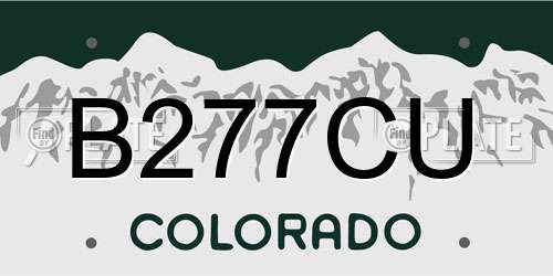 B277CU Colorado License Plate