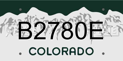 B2780E Colorado License Plate