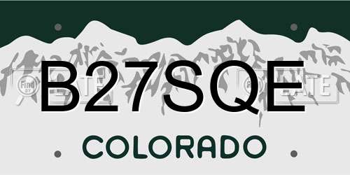 B27SQE Colorado License Plate