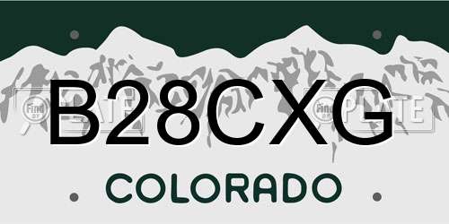 B28CXG Colorado License Plate