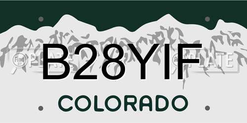 B28YIF Colorado License Plate
