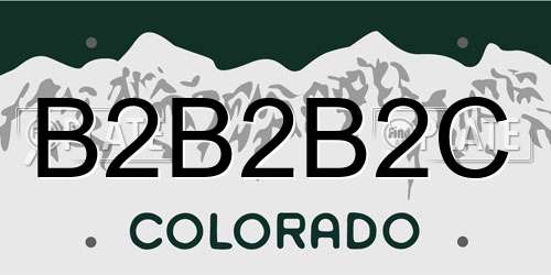 B2B2B2C Colorado License Plate