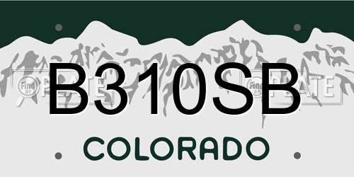 B310SB Colorado License Plate