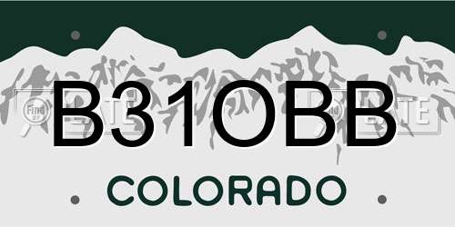B31OBB Colorado License Plate