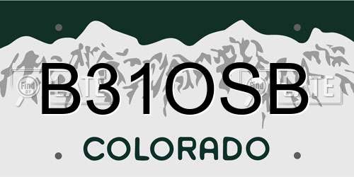 B31OSB Colorado License Plate