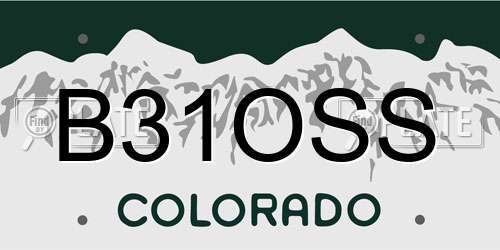 B31OSS Colorado License Plate
