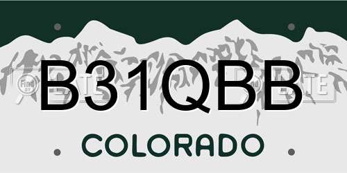 B31QBB Colorado License Plate