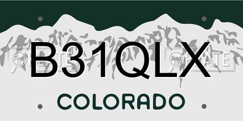 B31QLX Colorado License Plate