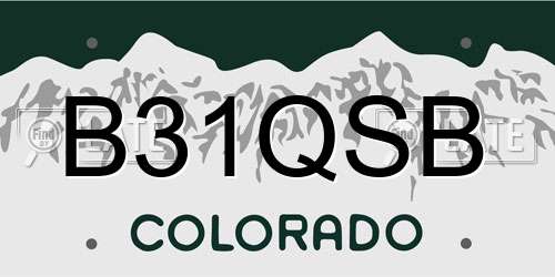B31QSB Colorado License Plate