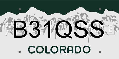 B31QSS Colorado License Plate