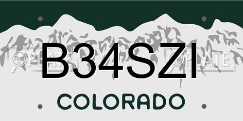 B34SZI Colorado License Plate