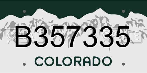 B357335 Colorado License Plate