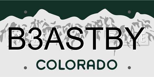 B3ASTBY Colorado License Plate