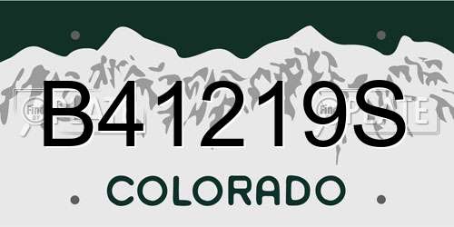 B41219S Colorado License Plate