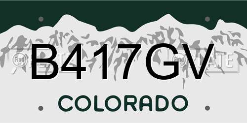 B417GV Colorado License Plate