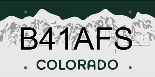 B41AFS Colorado License Plate