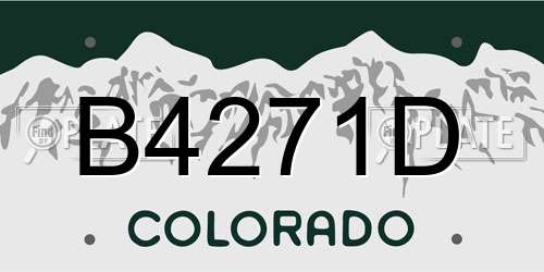B4271D Colorado License Plate