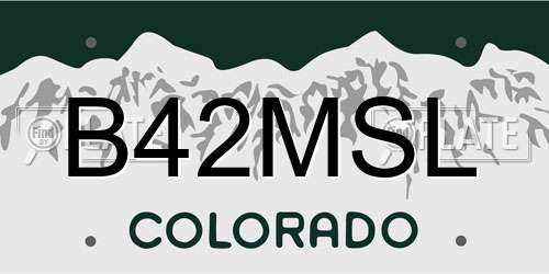 B42MSL Colorado License Plate