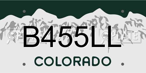 B455LL Colorado License Plate