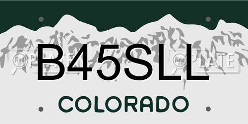 B45SLL Colorado License Plate
