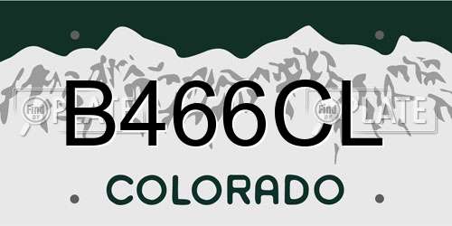 B466CL Colorado License Plate