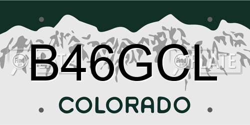 B46GCL Colorado License Plate