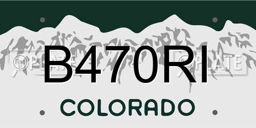 B470RI Colorado License Plate