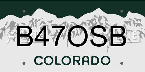 B47OSB Colorado License Plate