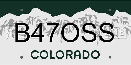 B47OSS Colorado License Plate