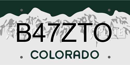B47ZTO Colorado License Plate