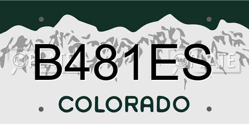 B481ES Colorado License Plate