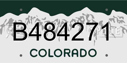 B484271 Colorado License Plate