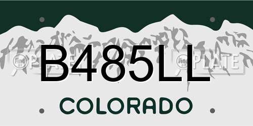B485LL Colorado License Plate