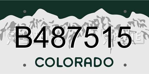 B487515 Colorado License Plate