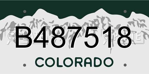 B487518 Colorado License Plate