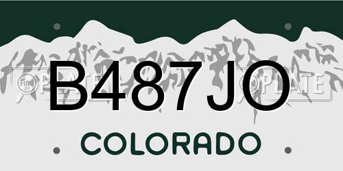B487JO Colorado License Plate