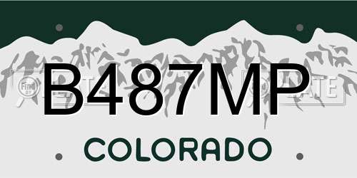 B487MP Colorado License Plate