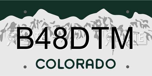 B48DTM Colorado License Plate