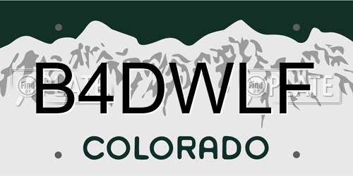 B4DWLF Colorado License Plate
