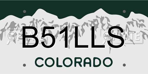 B51LLS Colorado License Plate