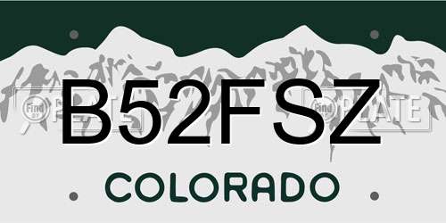 B52FSZ Colorado License Plate