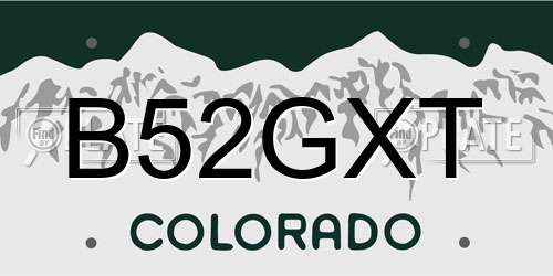 B52GXT Colorado License Plate