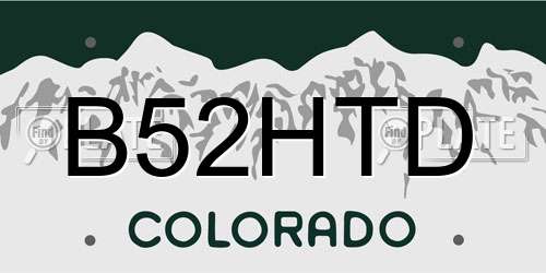B52HTD Colorado License Plate