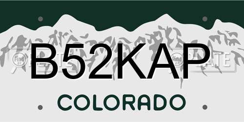 B52KAP Colorado License Plate