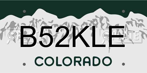 B52KLE Colorado License Plate
