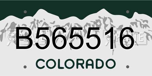 B565516 Colorado License Plate