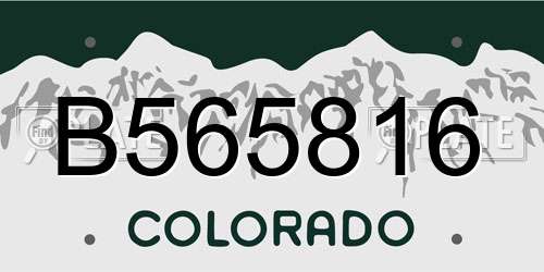 B565816 Colorado License Plate