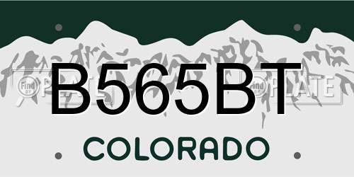 B565BT Colorado License Plate